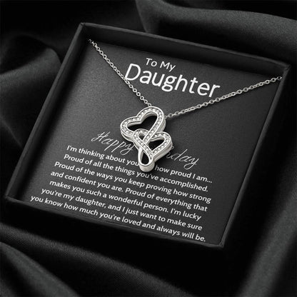 Daughter Gift Necklace Daughter Birthday Gift Gift For Daughter Daughter Jewelry 5 Double Hearts Necklace
