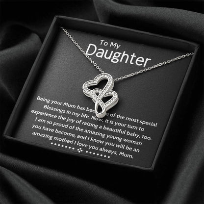 Daughter Gift Necklace Daughter Birthday Gift Gift For Daughter Daughter Jewelry 12 Double Hearts Necklace