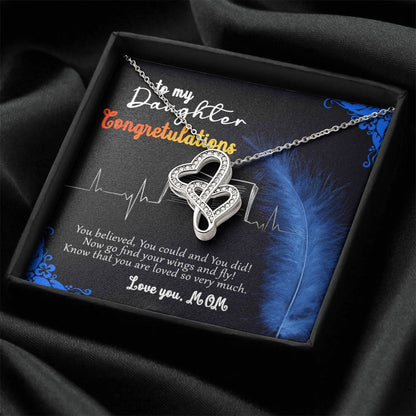 For Graduate Double Hearts Necklace