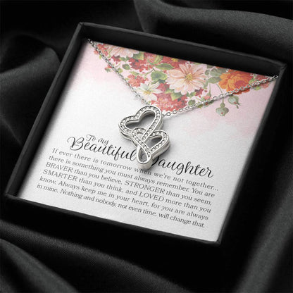 Double  Heart Necklace For Daughter Double Hearts Necklace