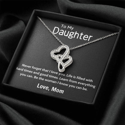 Daughter Gift Necklace Daughter Birthday Gift Gift For Daughter Daughter Jewelry 15 Double Hearts Necklace