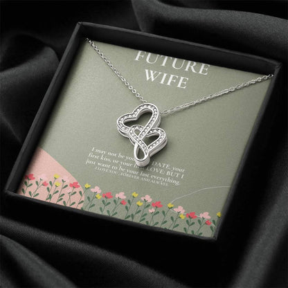 Future Wife Necklace. Engagement Gift Double Hearts Necklace