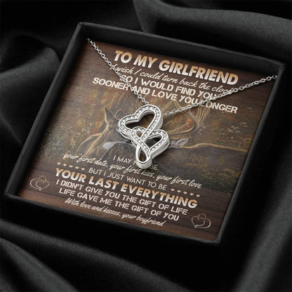 Your Last Everything - Best Gift For Girlfriend Double Hearts Necklace