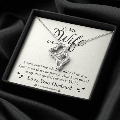 Wife - How Special You Are To Me Double Hearts Necklace