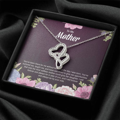 For Mother 3 Double Hearts Necklace