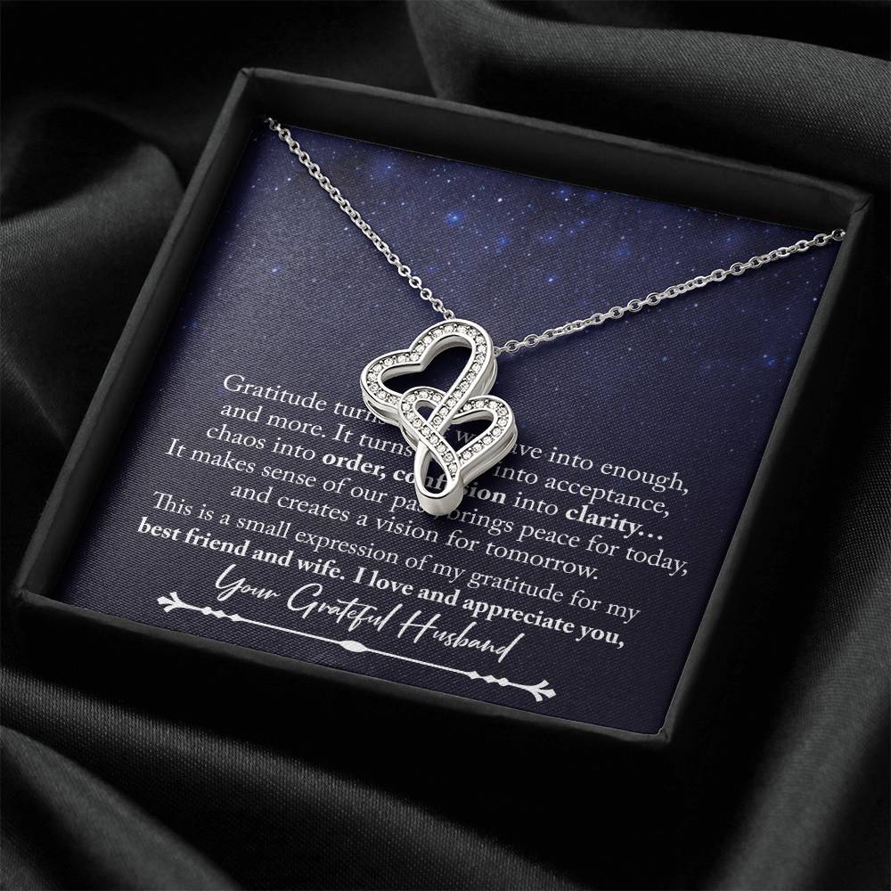 To My Wife Necklace To My Wife Jewelry Meaningful Jewellery Valentines Necklace For Wife Wishbone Necklace Double Hearts Necklace