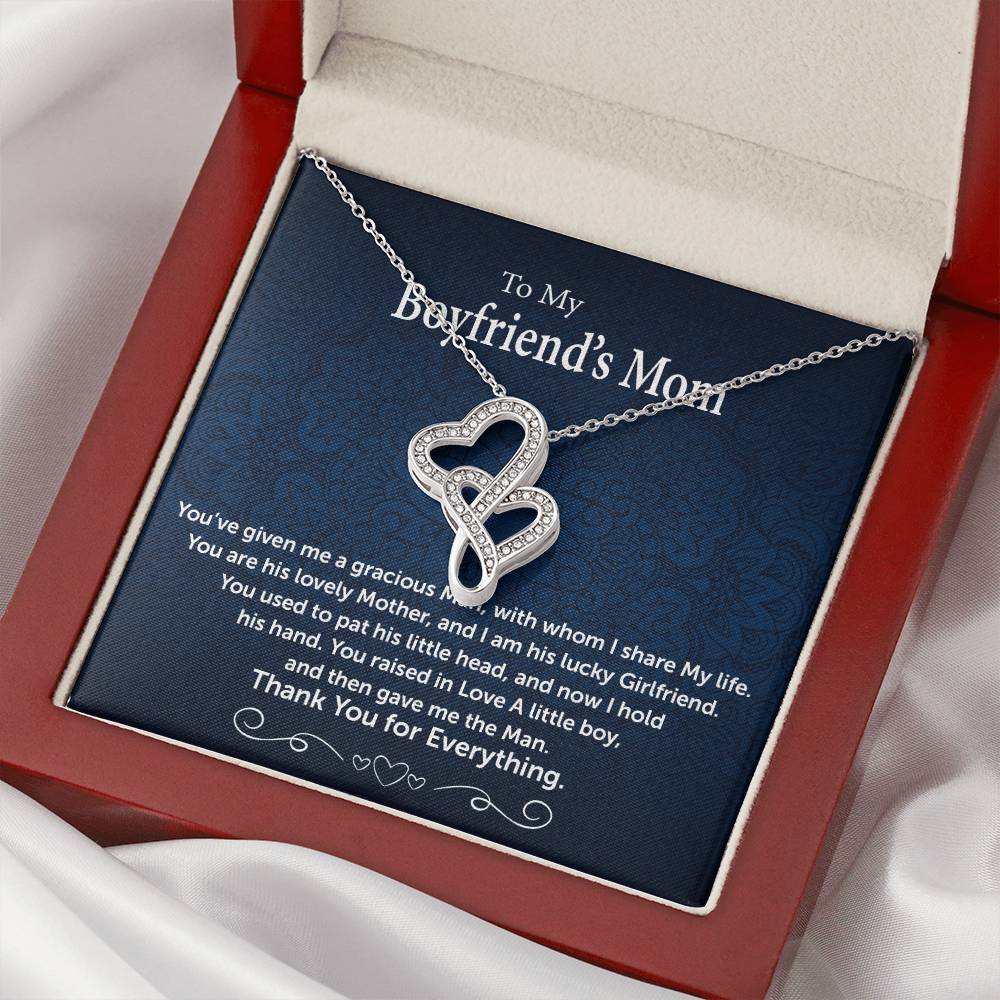 A Gift For Boyfriend's Mom Double Hearts Necklace
