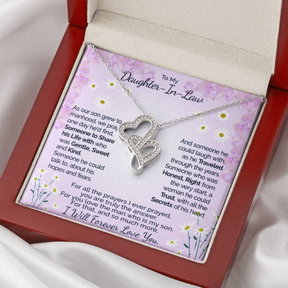 A Gift For Daughter In Law  - You Are Truly The Answer 3 Double Hearts Necklace