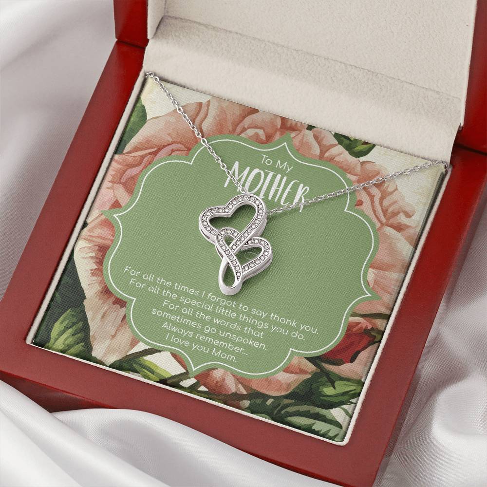 For Mother 2 Double Hearts Necklace
