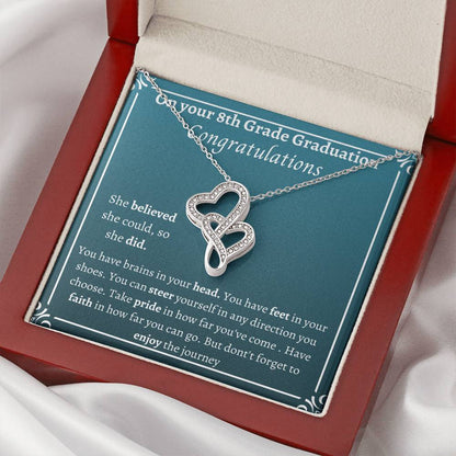 Double Heart 8Th Grade Graduation  She Believed Double Hearts Necklace