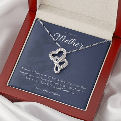 Gift For Mom From Daughter  Mother Necklace From Daughter  Mother's Day Gift  Best Mom Gift  Mother's Birthday Gift Double Hearts Necklace