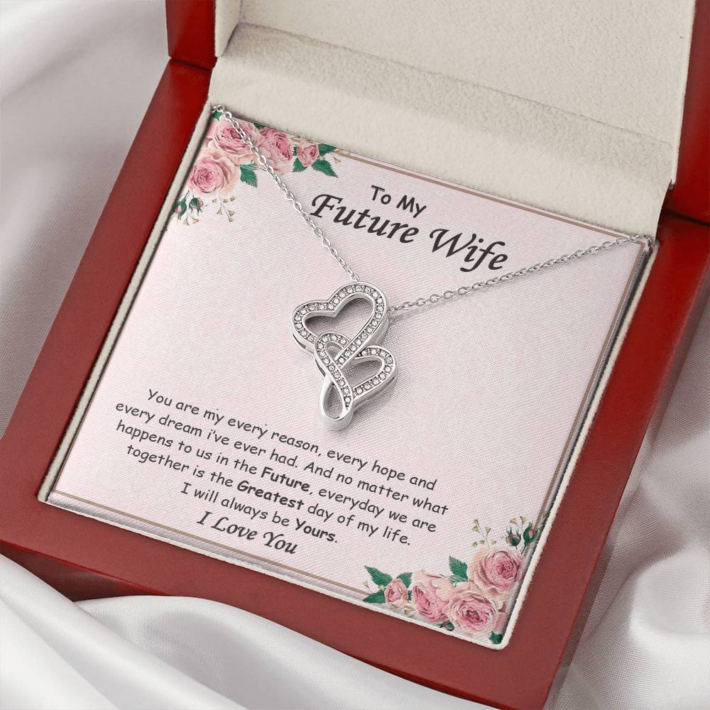 Gift For Future Wife. Birthday Gift. Christmas Gift. Double Hearts Necklace