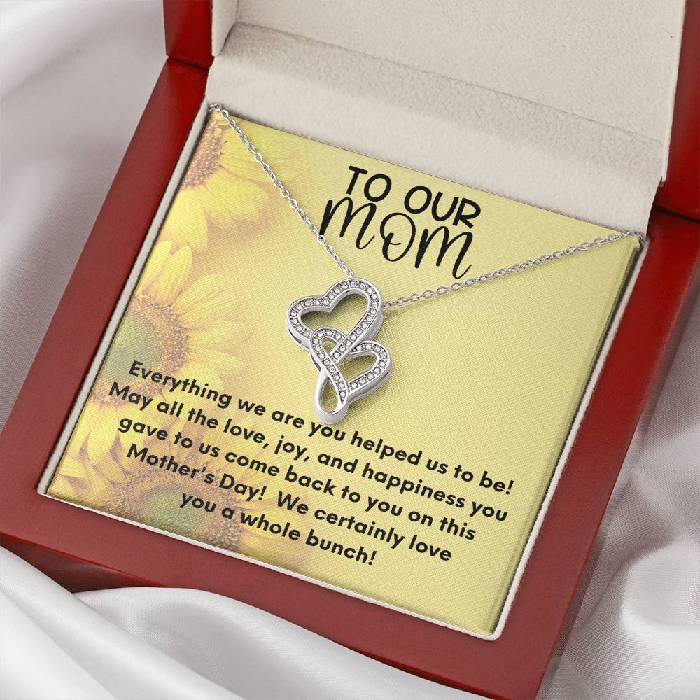 To Our Mom On Mother's Day!  Happy Mother's Day Heart Necklace Gift For Mom Mother's Day Necklace Mother's Day Jewelry Double Hearts Necklace