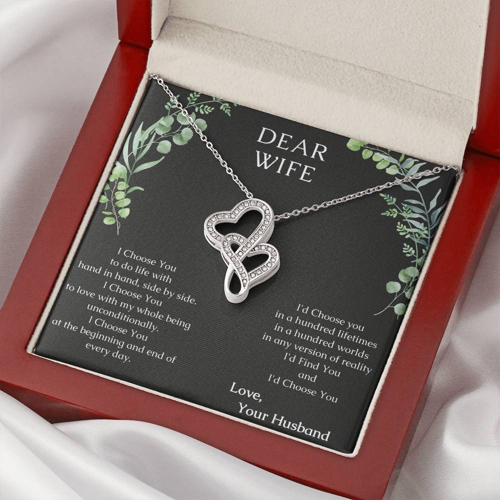 Dear Wife A Special Necklace To Warm Her Heart - Love Your Husband - To My Dear Wife Gift Necklace Wife Necklace From  Double Hearts Necklace