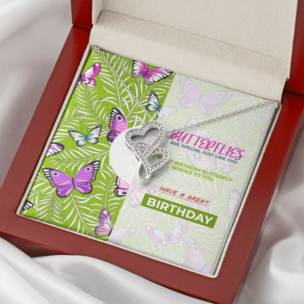 Butterfly Birthday Wishes For Boyfriend Double Hearts Necklace