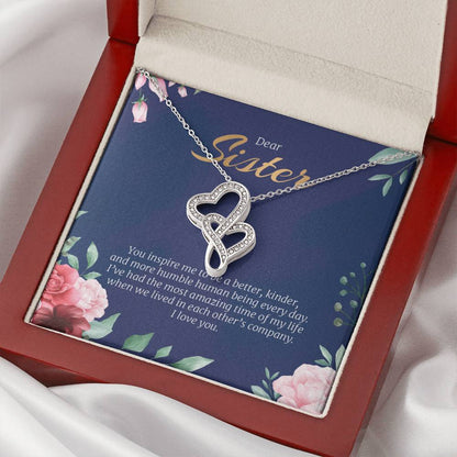 For Sister Double Hearts Necklace