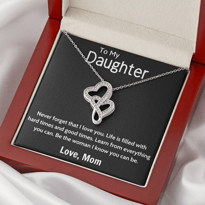Daughter Gift Necklace Daughter Birthday Gift Gift For Daughter Daughter Jewelry 15 Double Hearts Necklace