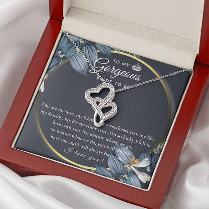 Engagement Gift For Bride To Be Future Wife Necklace Bride To Be Necklace Gift For Bride Sentimental Gift For Future B Double Hearts Necklace