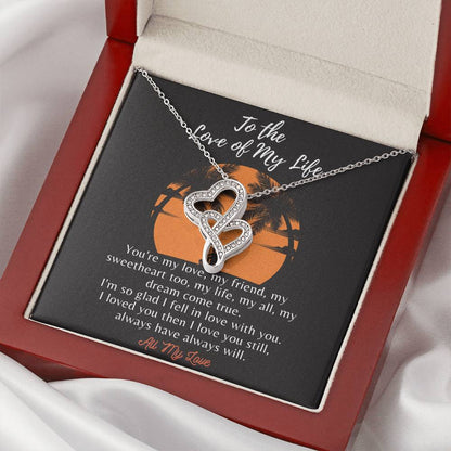 To The Love Of My Life Love Knot Necklace Gift For Her Gift For Wife Girlfriend Romantic Jewelry Gift For Her Valentin Double Hearts Necklace