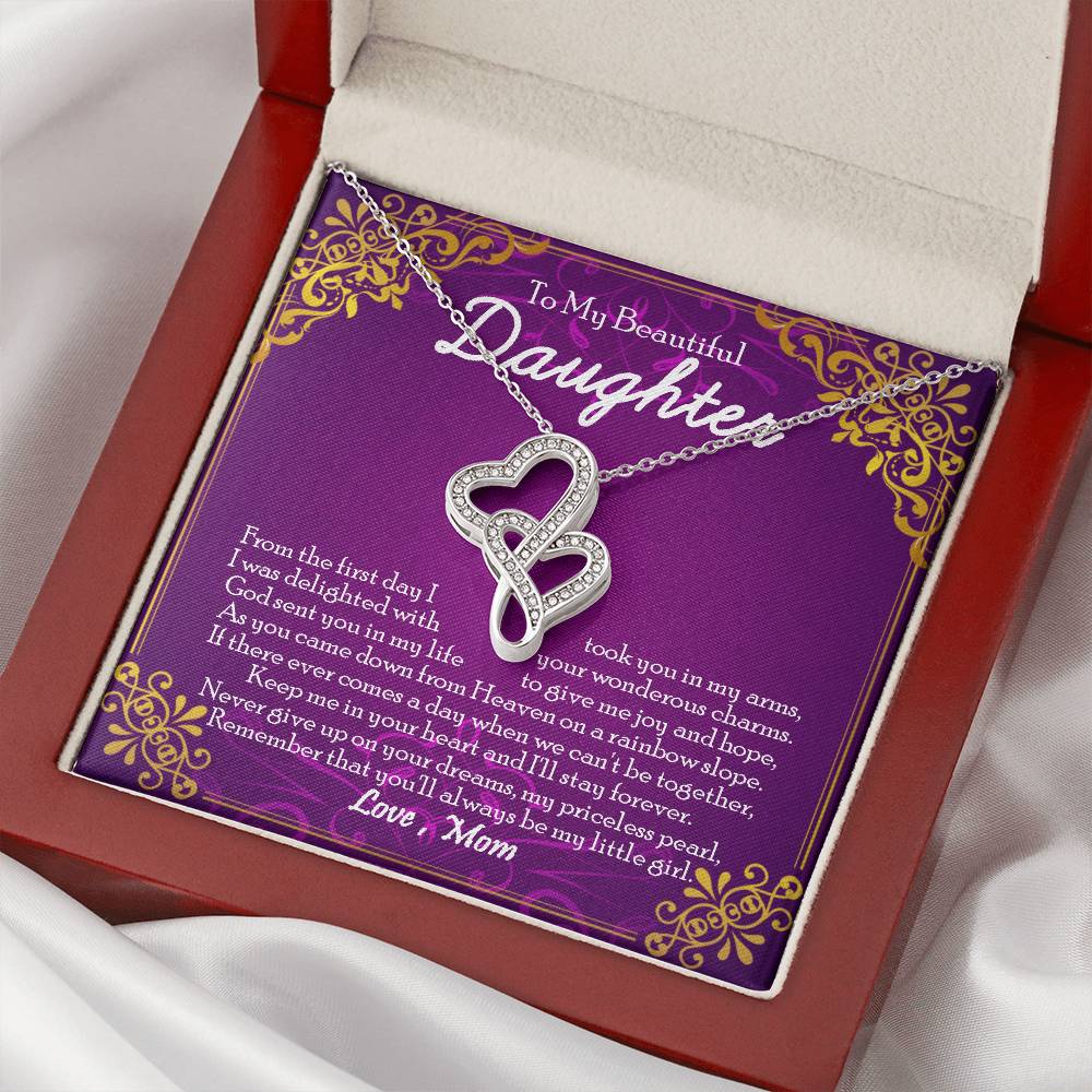 Double Heart Necklace Gift For Daughter From Mom To My Daughter Daughter Mother Necklace Daughter Birthday Gift Double Hearts Necklace