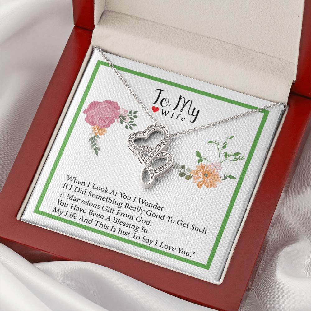 To My Wife 1(1) Double Hearts Necklace