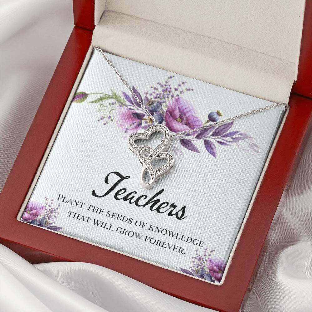 Best Teacher Gifts Double Hearts Necklace