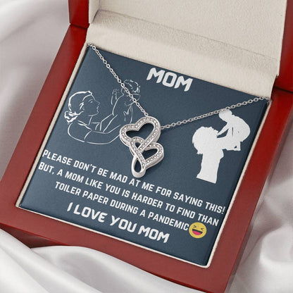 Gift For Mom Double Hearts Necklace