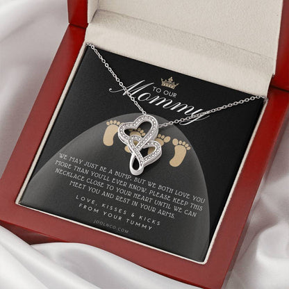 Twin Baby Gift Twins Baby Shower Future Mom Of Twins Twins Gender Reveal Twin Bump To Mom Gift From Twins Mothers Day  Double Hearts Necklace