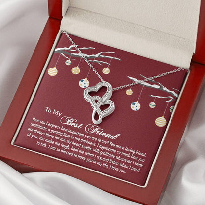 Best Friend Gift Jewelry Friend - Necklace Double Hearts Necklace