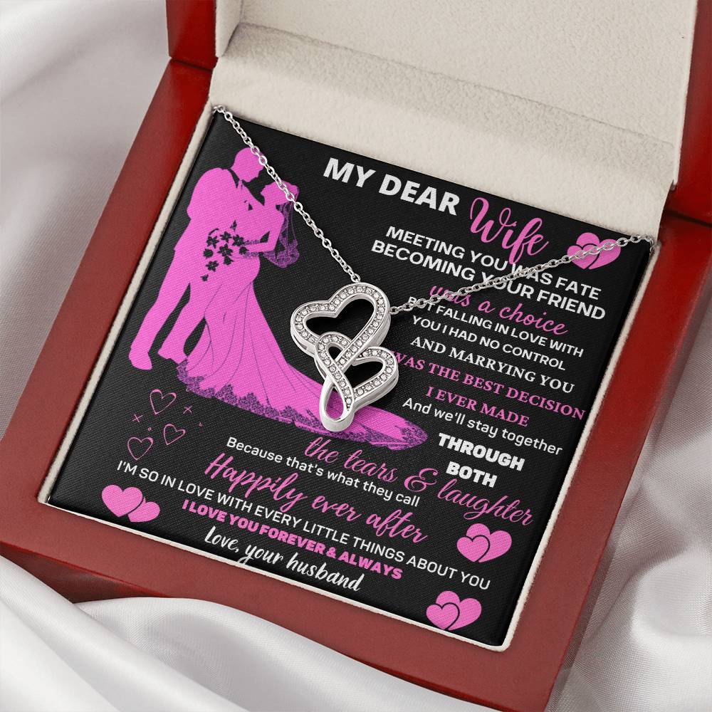 Dear Wife Double Hear Necklace Double Hearts Necklace