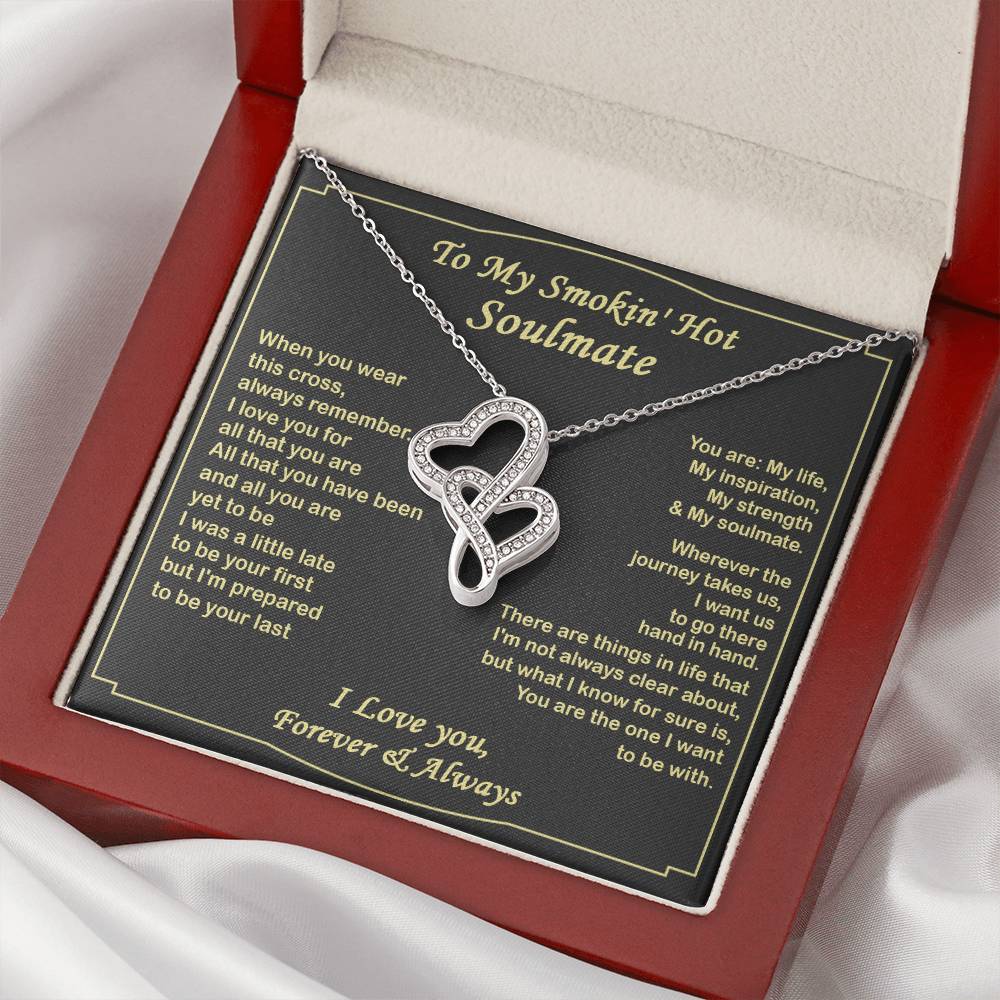 Double Heart Gift - To My Soulmate Necklace Gift For Her Anniversary Necklace Soulmate Gift Valentine's Gift - Birthda Double Hearts Necklace