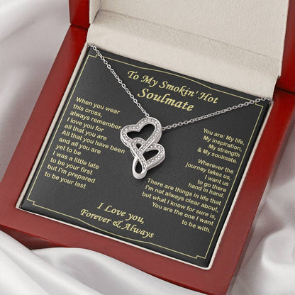 Double Heart Gift - To My Soulmate Necklace Gift For Her Anniversary Necklace Soulmate Gift Valentine's Gift - Birthda Double Hearts Necklace