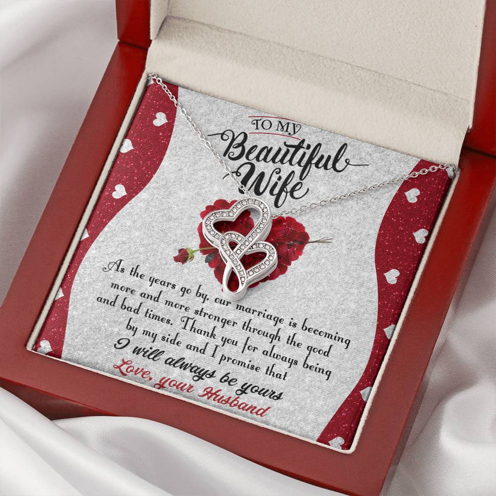 To My Wife Necklace Double Hearts Necklace