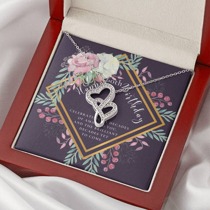 60Th Birthday Gifts For Women  Necklace For Her  6 Decade Jewelry  60 Years Old  60Th Birthday Gift Necklace  Jewelry  Double Hearts Necklace