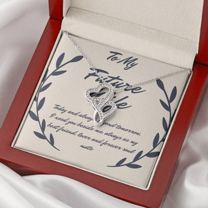 Gift For Future Wife  Gorgeous  Double Hearts Necklace