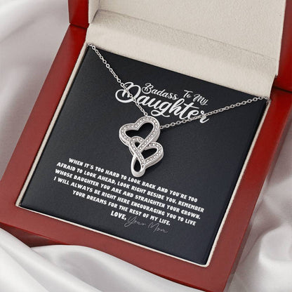 Daughter Necklace - Mother Daughter Jewelry Gift - Daughter Wedding Gift - Graduation - Birthday - Meaningful Interloc Double Hearts Necklace