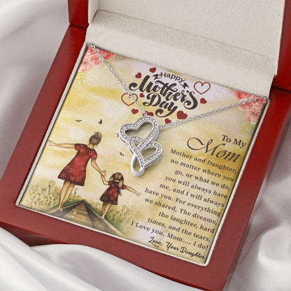 Best Necklace Gift For Mom Double Hearts Necklace