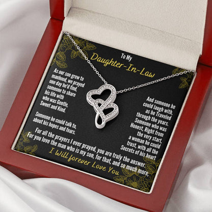 A Gift For Daughter In Law  - You Are Truly The Answer 2 Double Hearts Necklace