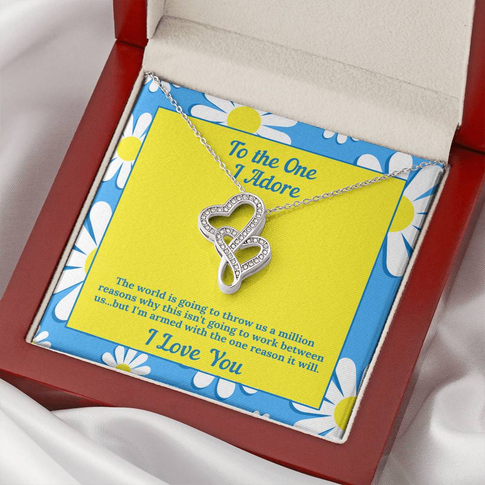 Double Hearts Pendant Necklace For Her - I Love You Jewelry -  - 2 Hearts Necklace Present - Nec Double Hearts Necklace