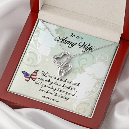 Army Wife Double Hearts Necklace