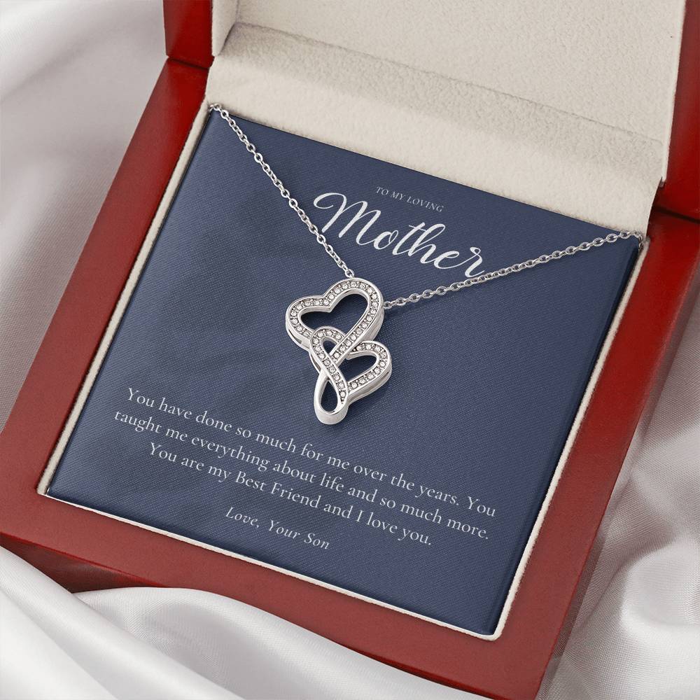 Gift For Mom From Son  Mother Necklace From Son  Mother's Day Gift  Best Mom Gift  Mother's Birthday Gift Double Hearts Necklace