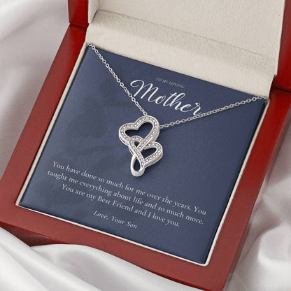 Gift For Mom From Son  Mother Necklace From Son  Mother's Day Gift  Best Mom Gift  Mother's Birthday Gift Double Hearts Necklace