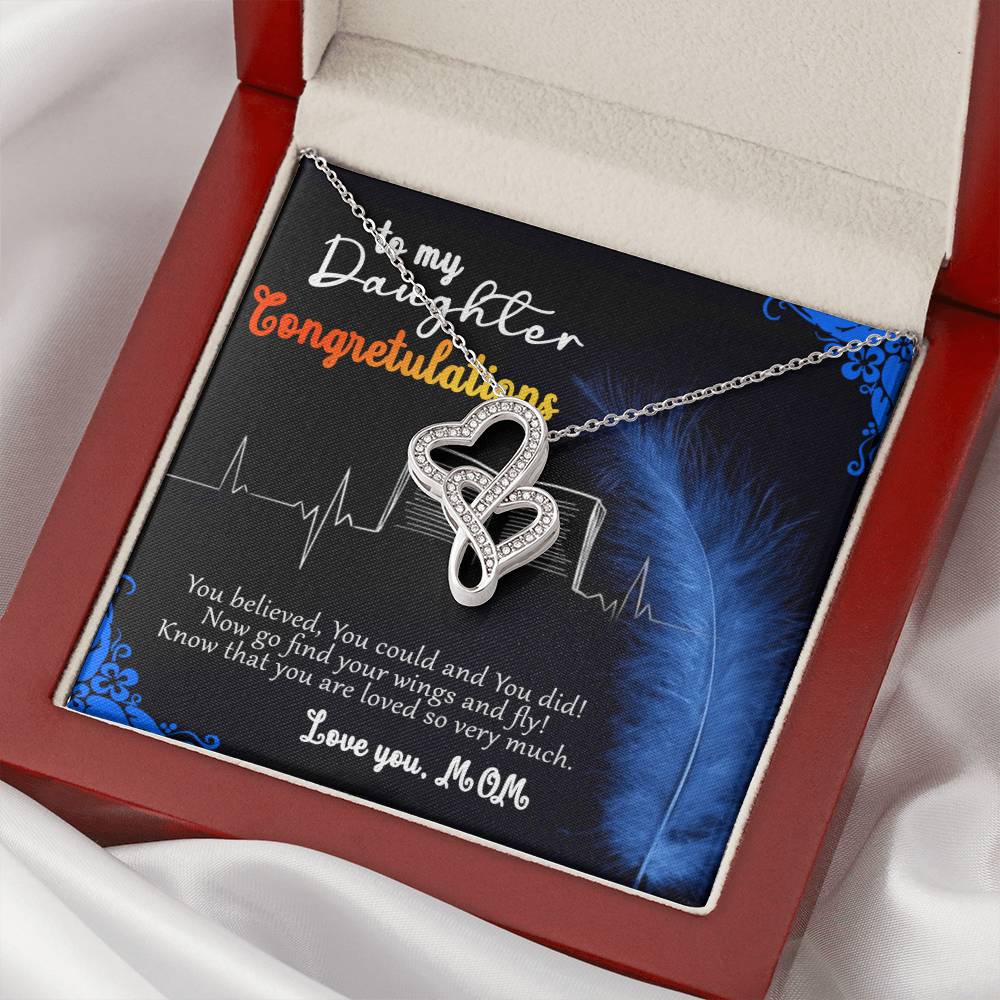 For Graduate Double Hearts Necklace