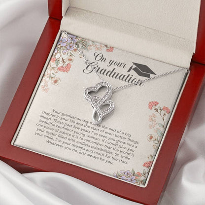 Congratulations I Am So Proud Of You Birthstone Necklace - Graduation Gift Necklace Graduation Gift For Her College Gr 1 Double Hearts Necklace