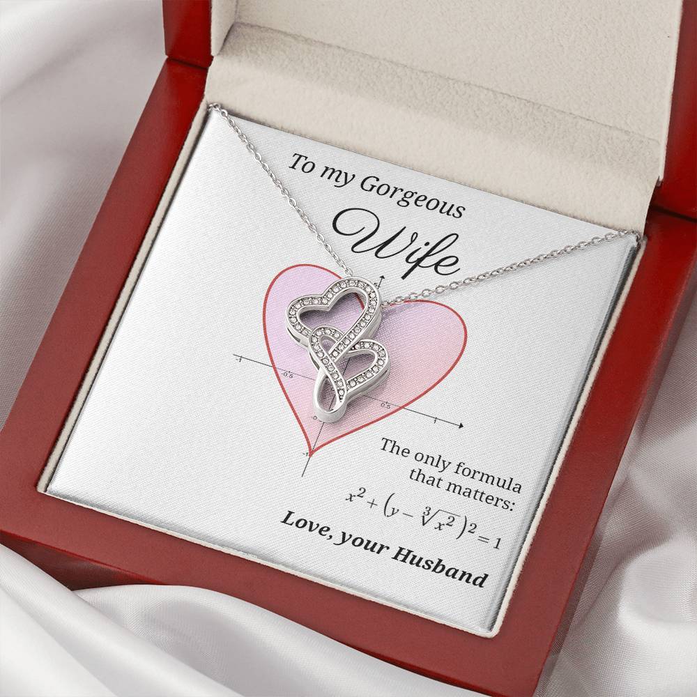 To Wife Mathematical Love Formula  Double Hearts Necklace