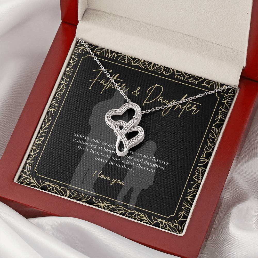 Father Gift 1.7 Double Hearts Necklace