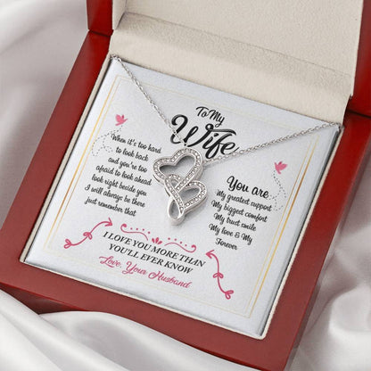 To My Wife Necklace 2 Double Hearts Necklace