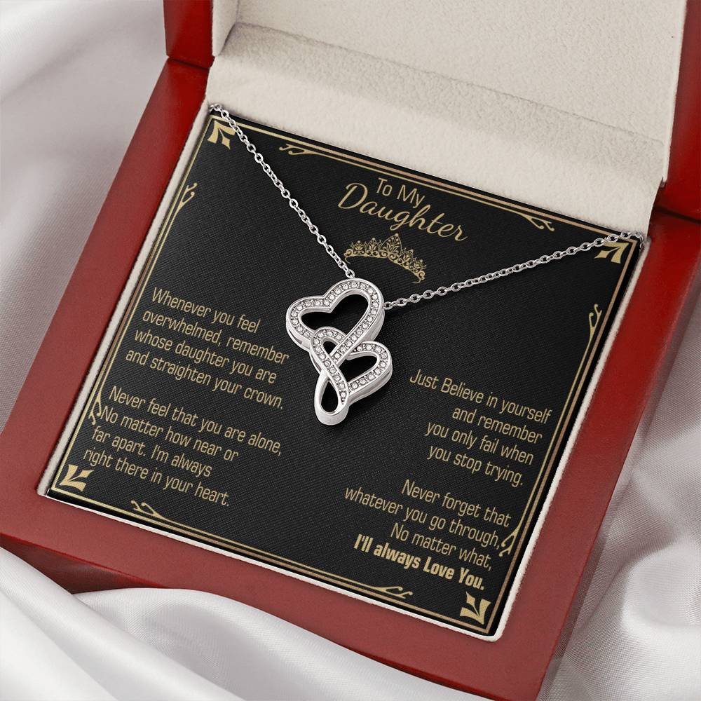 A Gift For Daughter  - Believe In Yourself Double Hearts Necklace