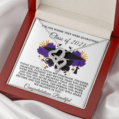 Class Of 2021 Double Hearts Necklace