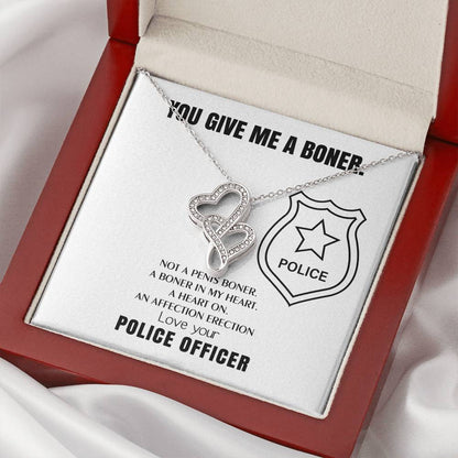 You Give Me A Heart Boner An Affection Erection  Funny & Sarcastic Love For Her Mature Gag Gif 1 Double Hearts Necklace